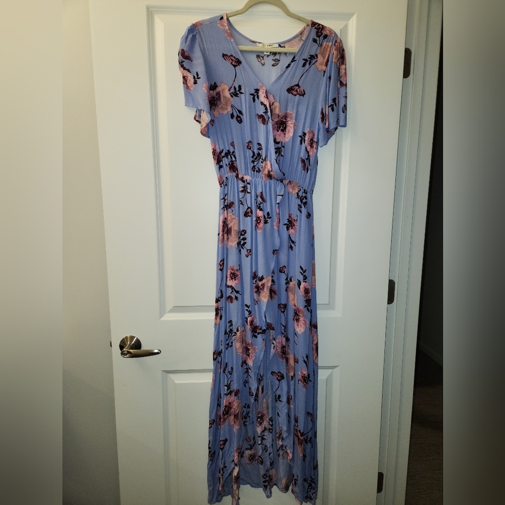 Floral Split Maxi Romper Dress